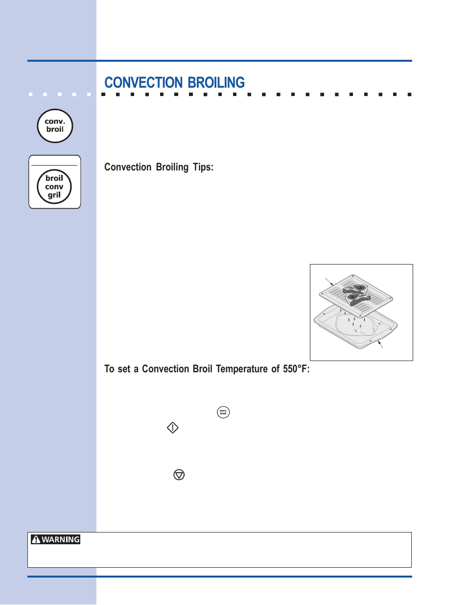 Cooking modes, Convection broiling, Convection broiling tips | Electrolux E30EW85GSS User Manual | Page 22 / 44