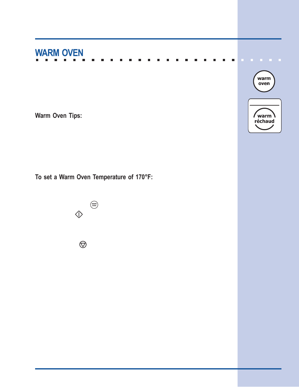 Cooking modes, Warm oven, Warm oven tips | Electrolux E30EW85GSS User Manual | Page 23 / 44