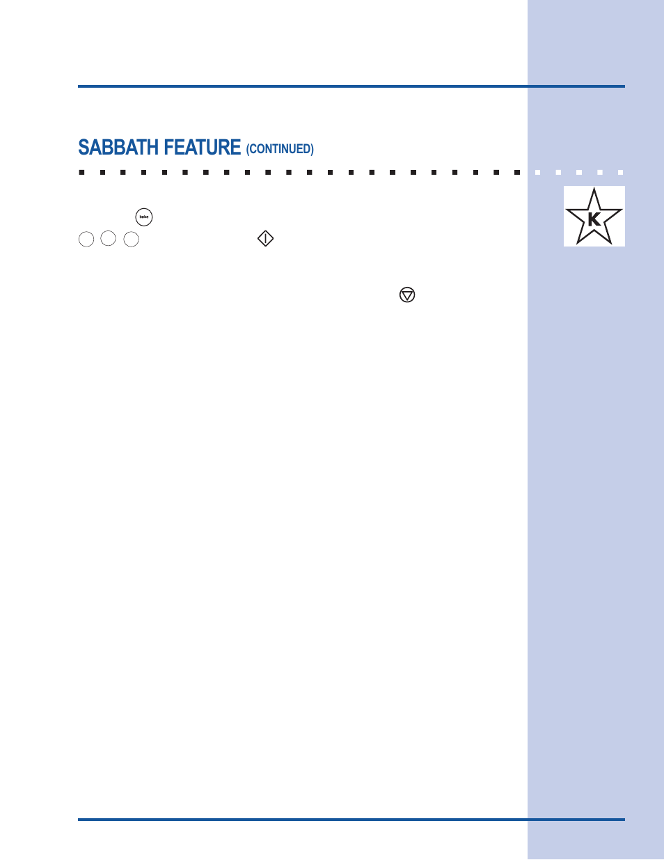 Oven controls, Sabbath feature | Electrolux E30EW85GSS User Manual | Page 35 / 44