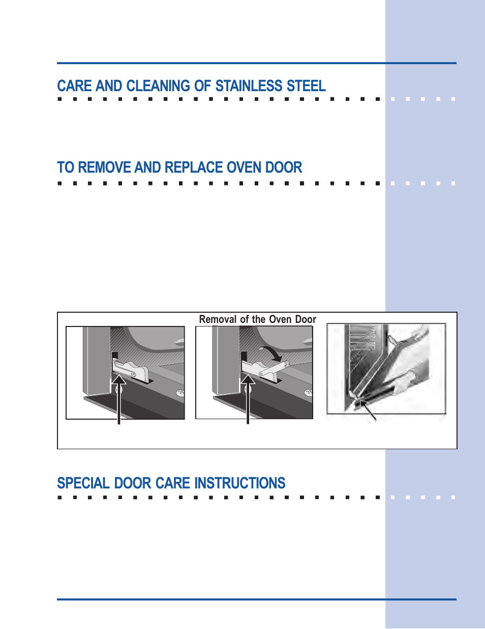 Care & cleaning, Special door care instructions, Care and cleaning of stainless steel | Electrolux E30EW85GSS User Manual | Page 39 / 44