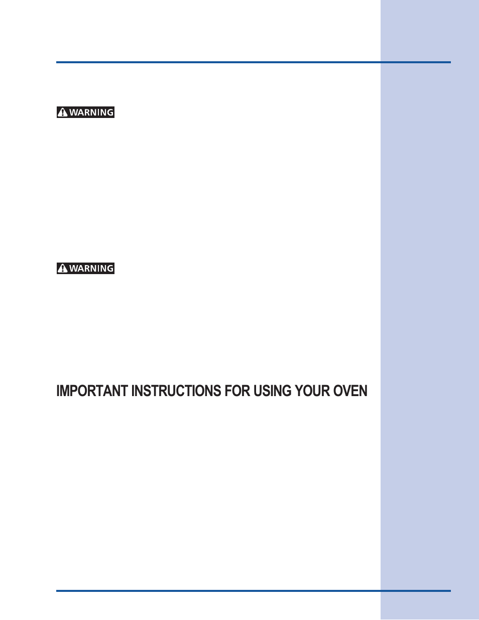 Safety, Important instructions for using your oven | Electrolux E30EW85GSS User Manual | Page 5 / 44