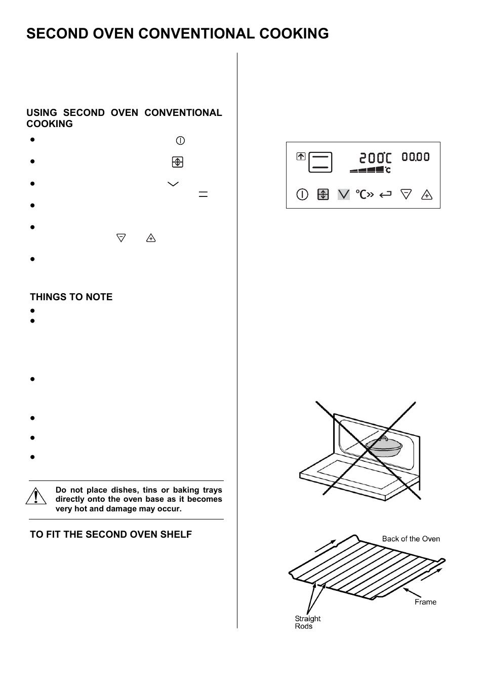 Second oven conventional cooking | Electrolux U28003 EKT6045 User Manual | Page 17 / 48