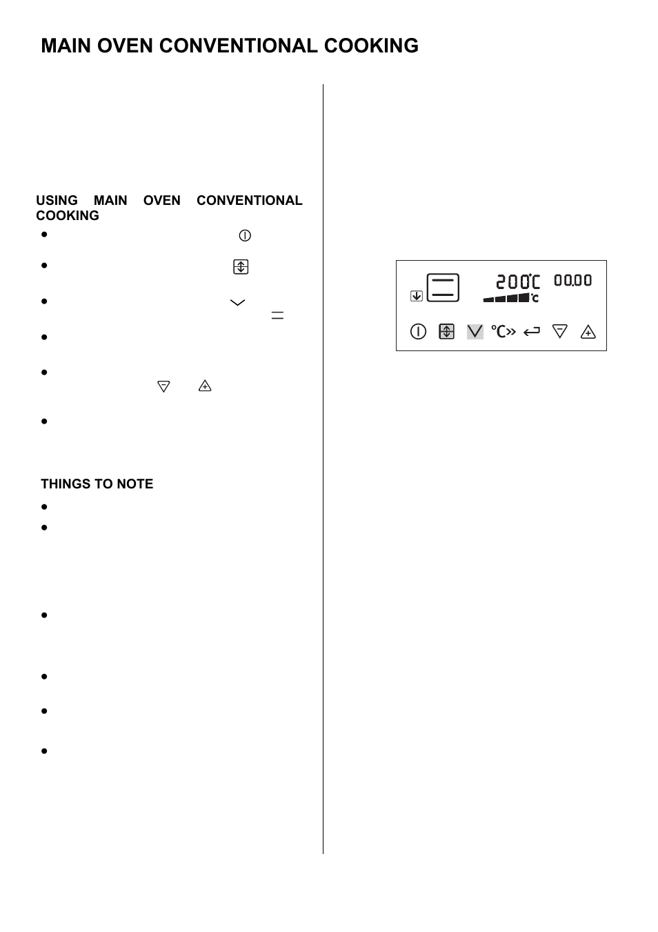 Main oven conventional cooking | Electrolux U28003 EKT6045 User Manual | Page 22 / 48