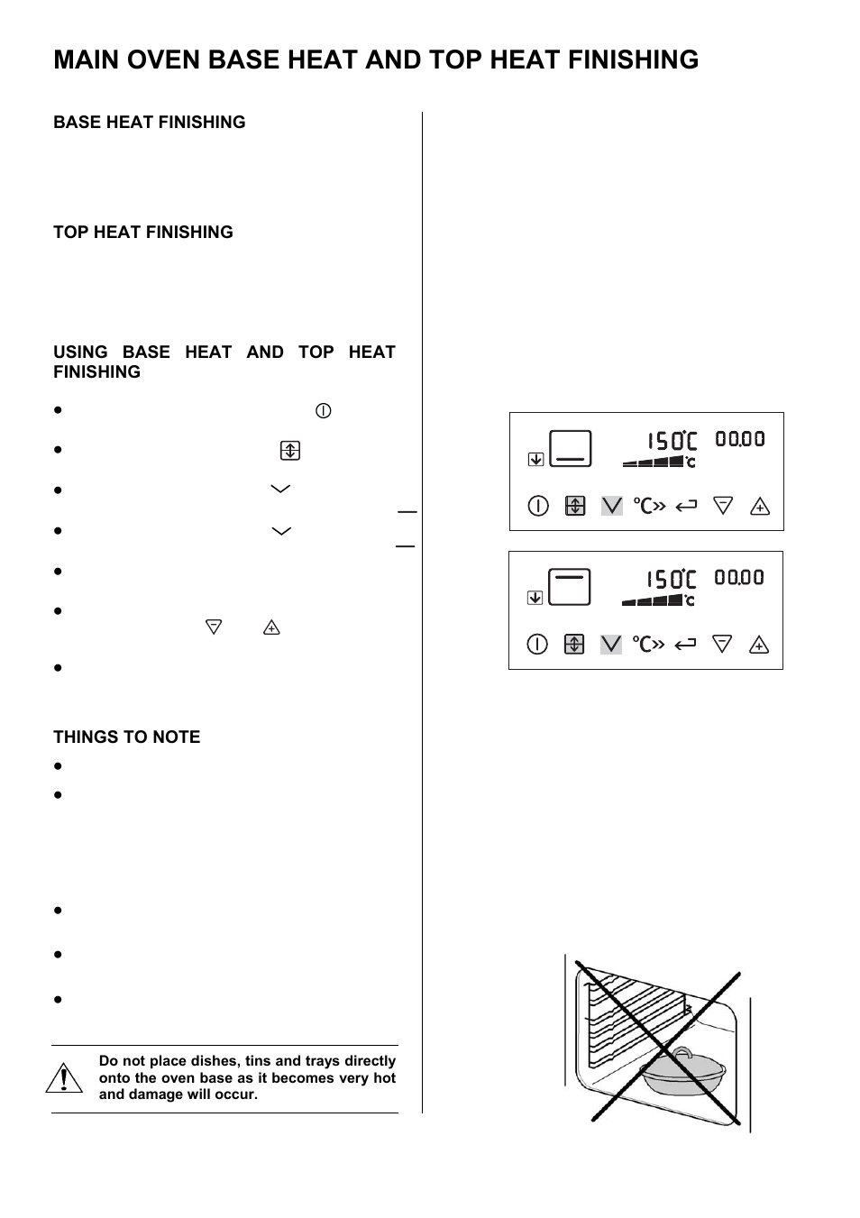 Main oven base heat and top heat finishing | Electrolux U28003 EKT6045 User Manual | Page 32 / 48