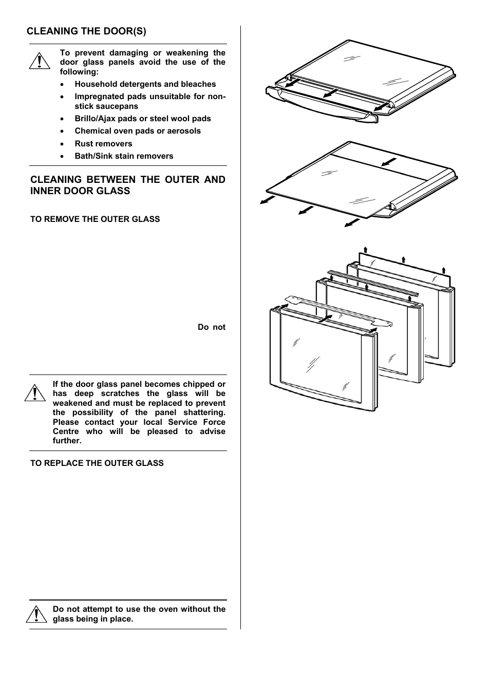 40 cleaning the door(s), Cleaning between the outer and inner door glass | Electrolux U28003 EKT6045 User Manual | Page 40 / 48