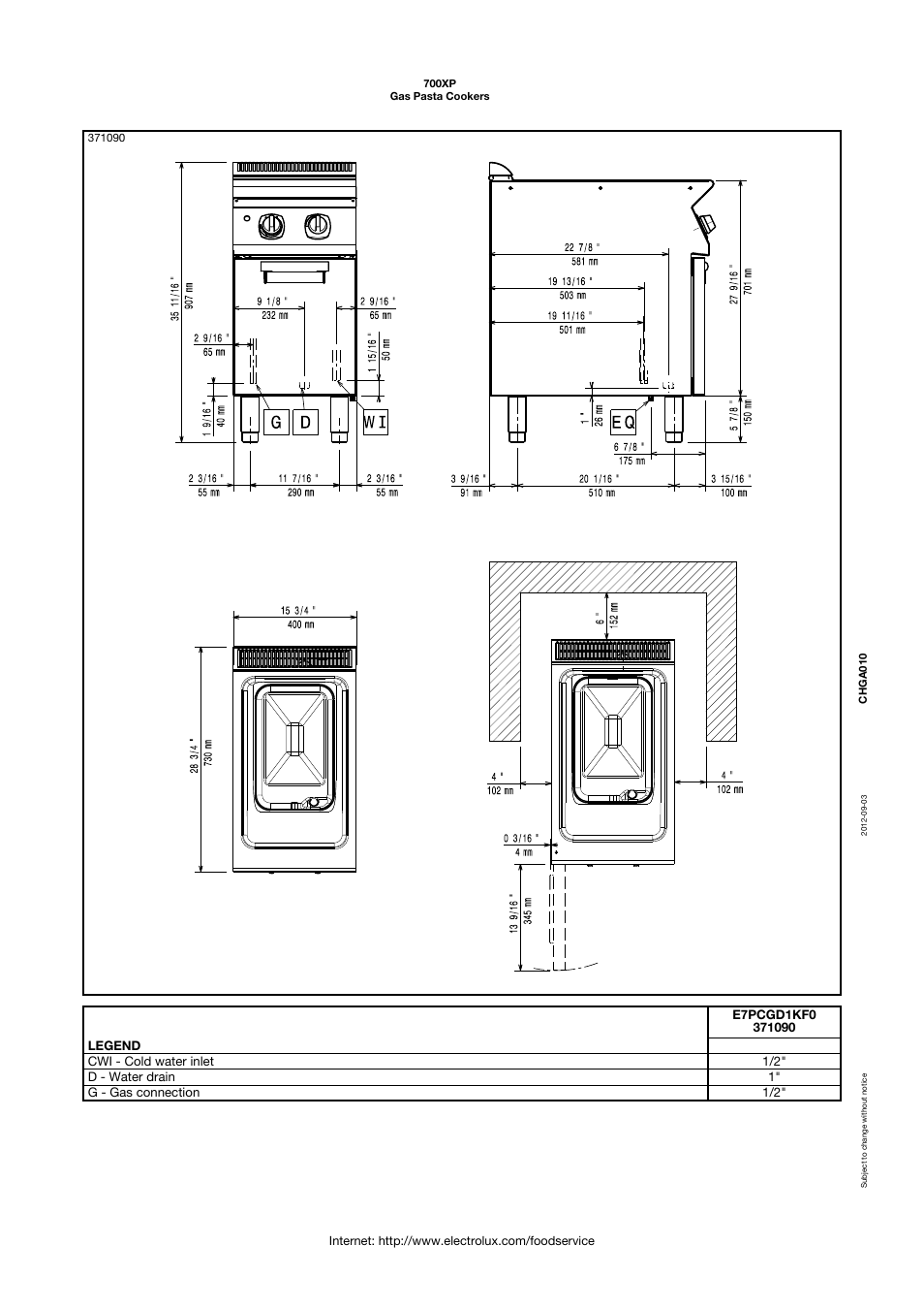 Electrolux GAS PASTA COOKERS 700XP User Manual | Page 4 / 5