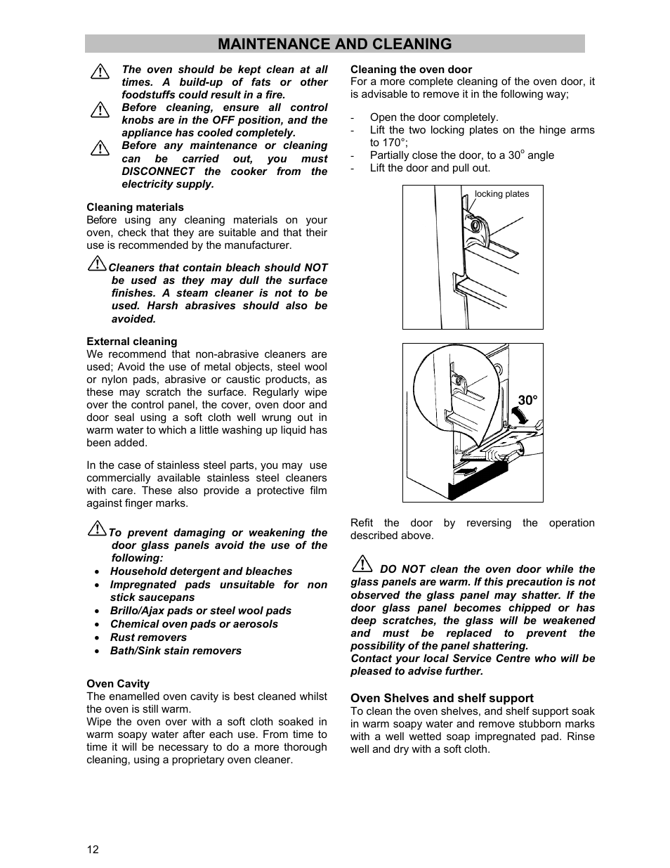 Maintenance and cleaning | Electrolux DSO51GA User Manual | Page 12 / 27