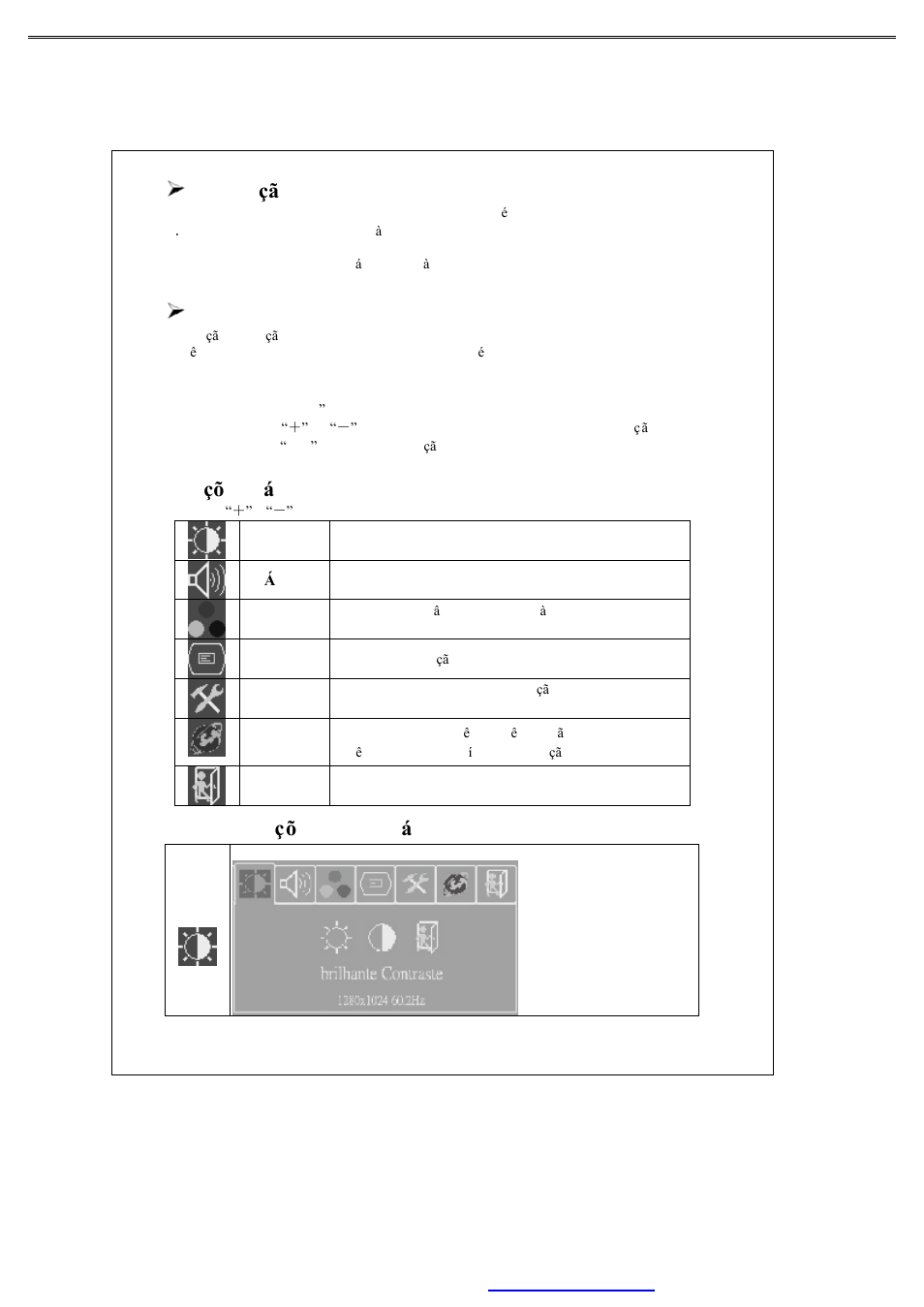 Instalação do monitor, Painel de controle frontal, Funções rápidas do menu | Configurações secundárias do m enu | Emprex Color TFT LCD Monitor LM1541 User Manual | Page 47 / 51