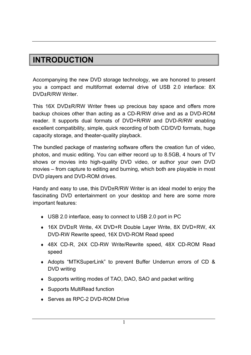 Introduction | Emprex USB 2.0 External Drive User Manual | Page 5 / 19