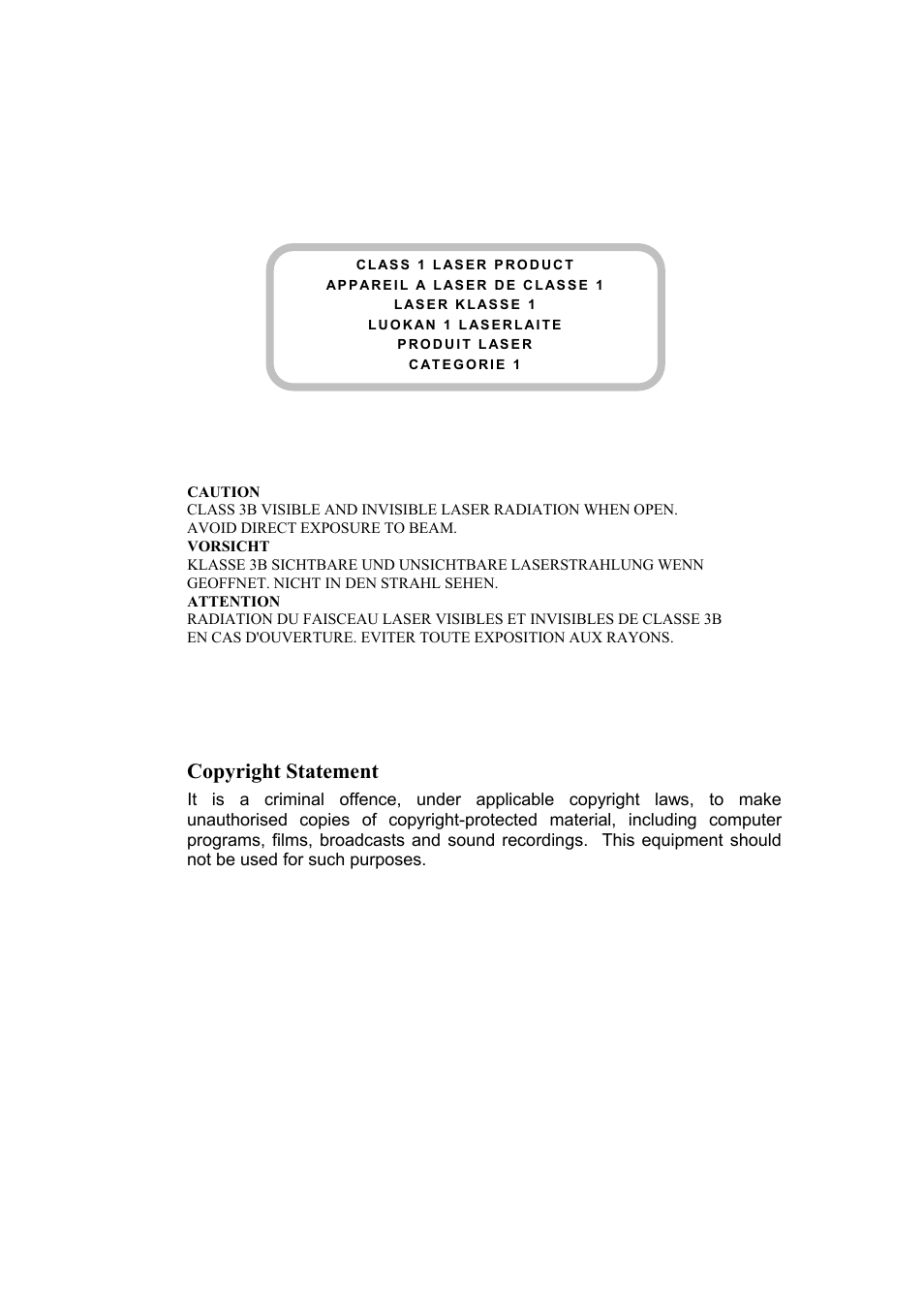 Copyright statement | Emprex DVD Writer 18X User Manual | Page 2 / 18