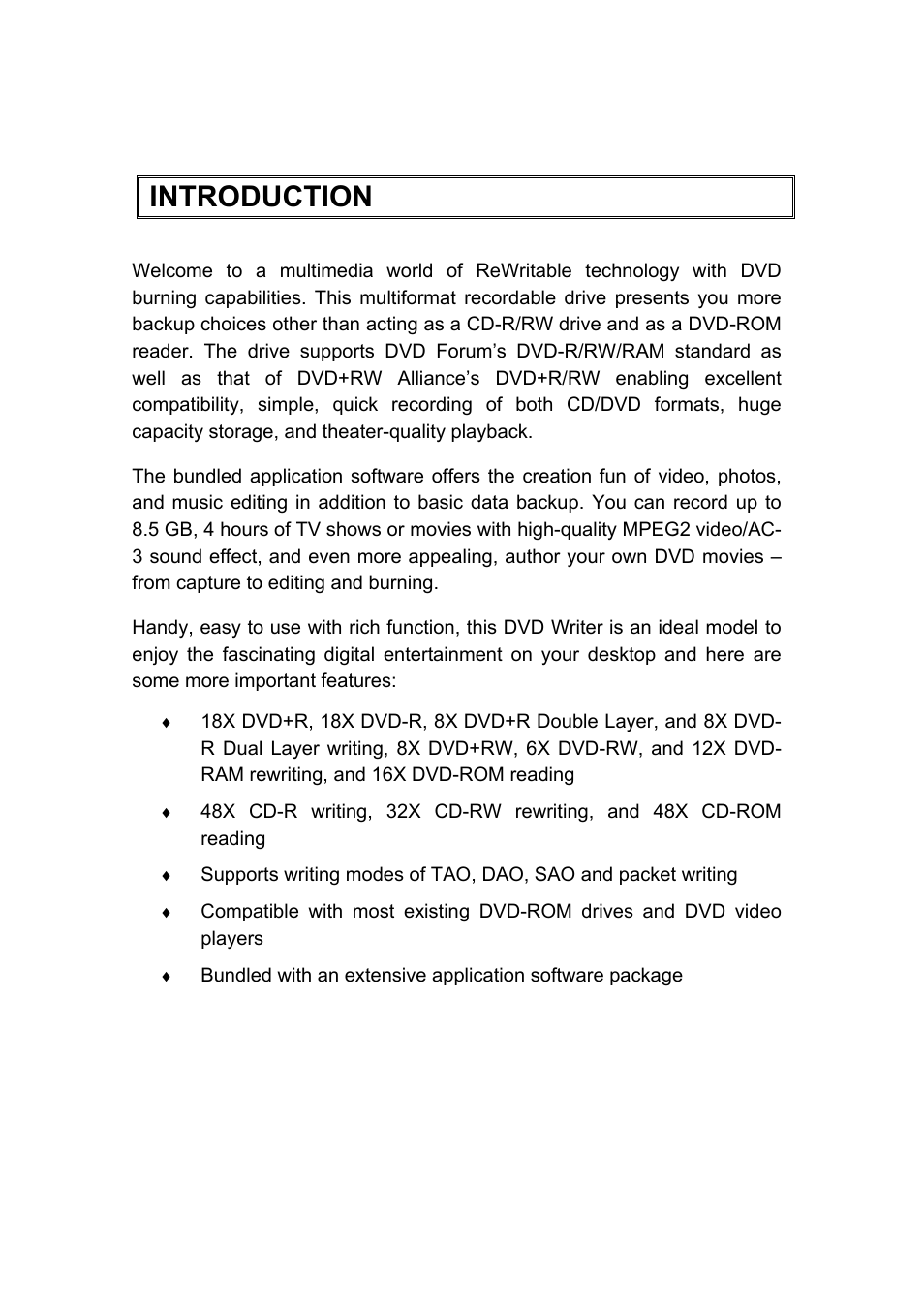 Introduction | Emprex DVD Writer 18X User Manual | Page 6 / 18