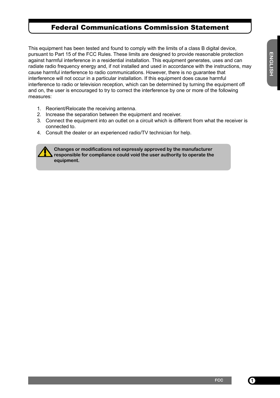 Federal communications commission statement | Emprex HD-3701 User Manual | Page 2 / 52