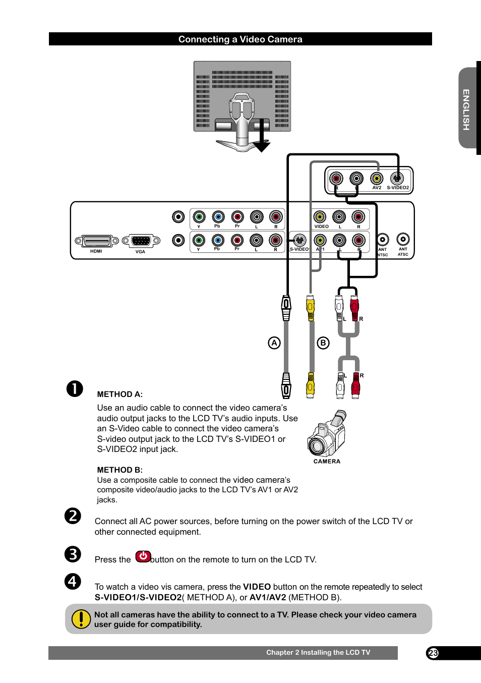 Connecting a video camera | Emprex HD-3701 User Manual | Page 24 / 52