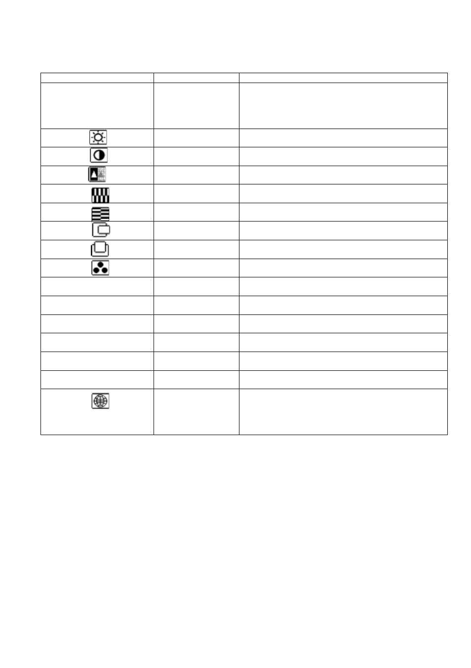 Osd icon list | Emprex LCD Monitor LM-1702 User Manual | Page 8 / 19