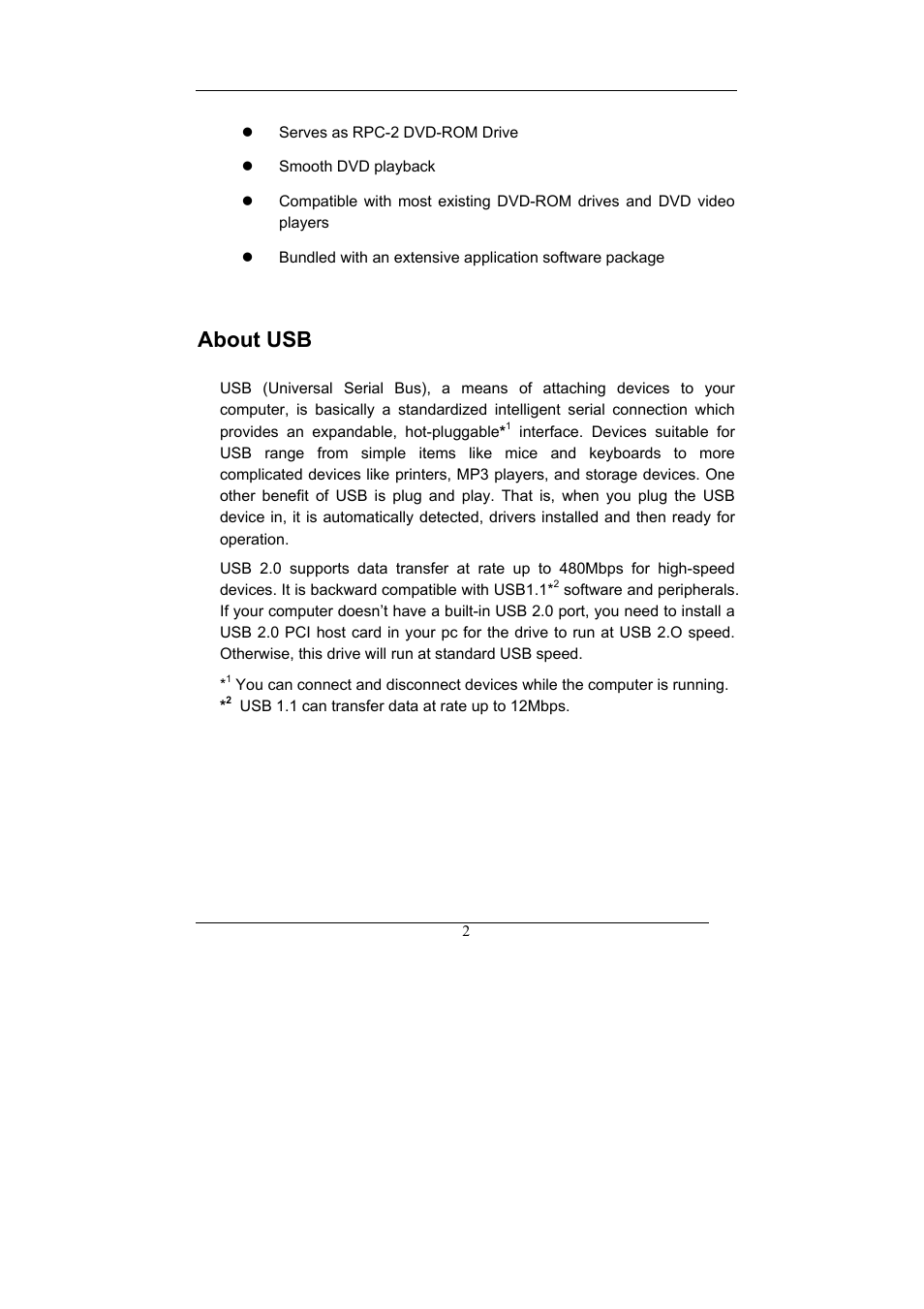 About usb | Emprex Network Device DVDRW 2016UI User Manual | Page 6 / 18