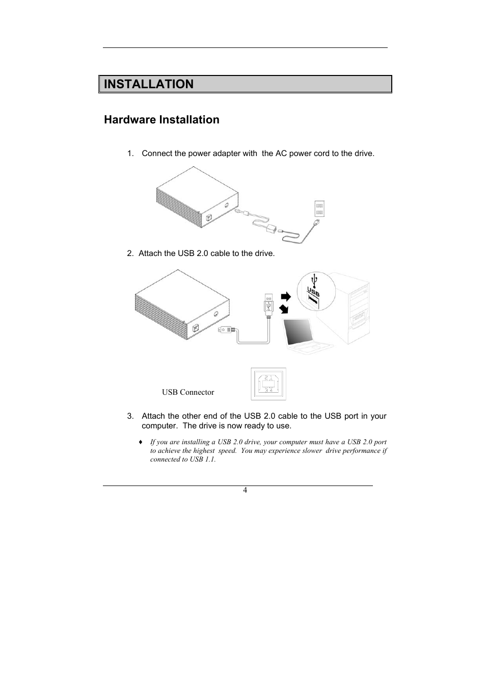Installation, Hardware installation | Emprex Network Device DVDRW 2016UI User Manual | Page 8 / 18