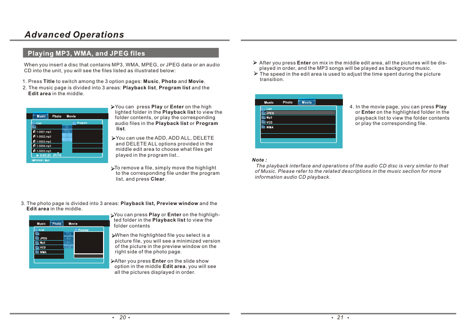 °ª¯å6, »y¨¥1, Advanced operations | Emprex PD-7001 User Manual | Page 13 / 22