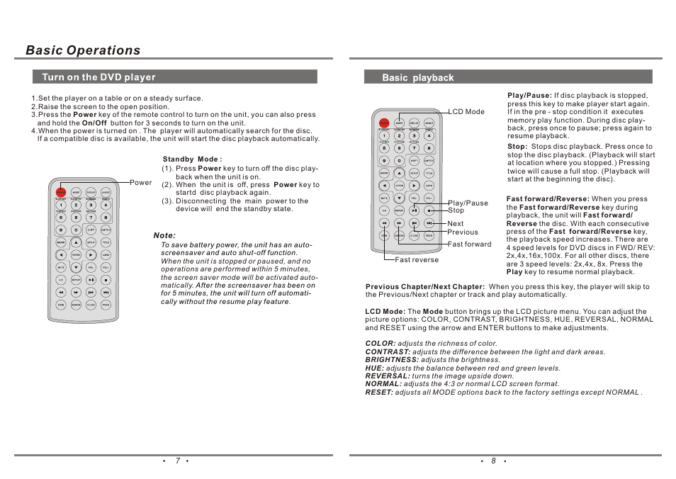 Basic operations | Emprex PD-7001 User Manual | Page 6 / 22