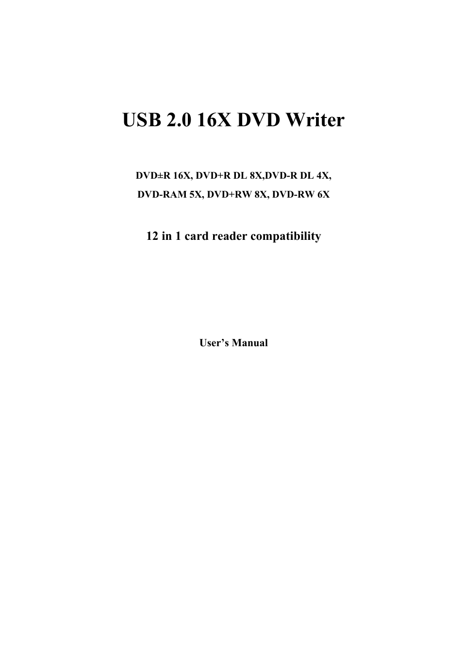 Emprex 16X DVD Writer USB 2.0 User Manual | 20 pages