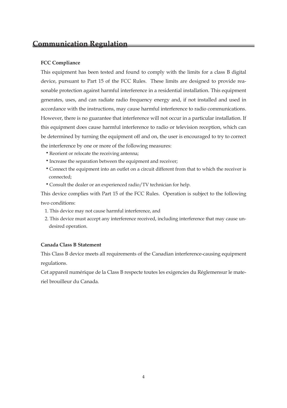 Communication regulation | Emprex HD-3701P User Manual | Page 5 / 71