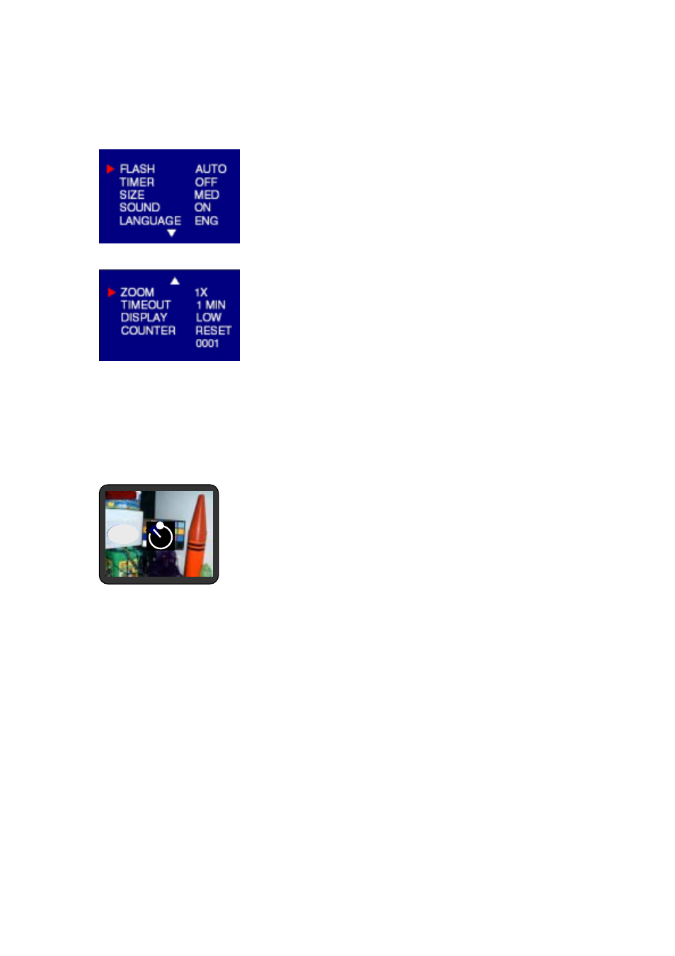 Picture-taking mode with timer on | Emprex DSC 3380S User Manual | Page 8 / 24