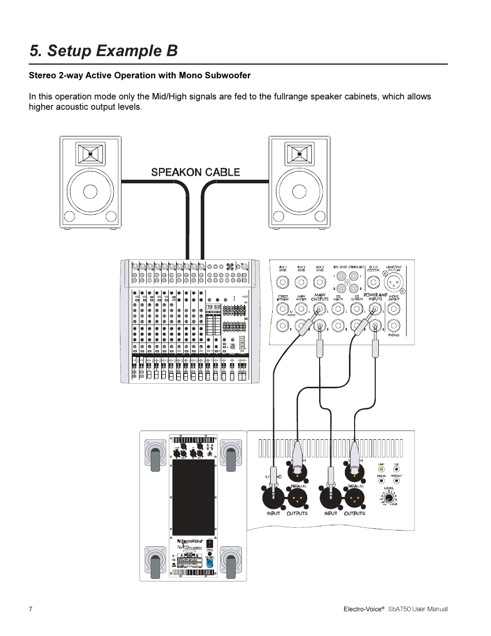 Setup example b | Electro-Voice SBA750 User Manual | Page 10 / 16