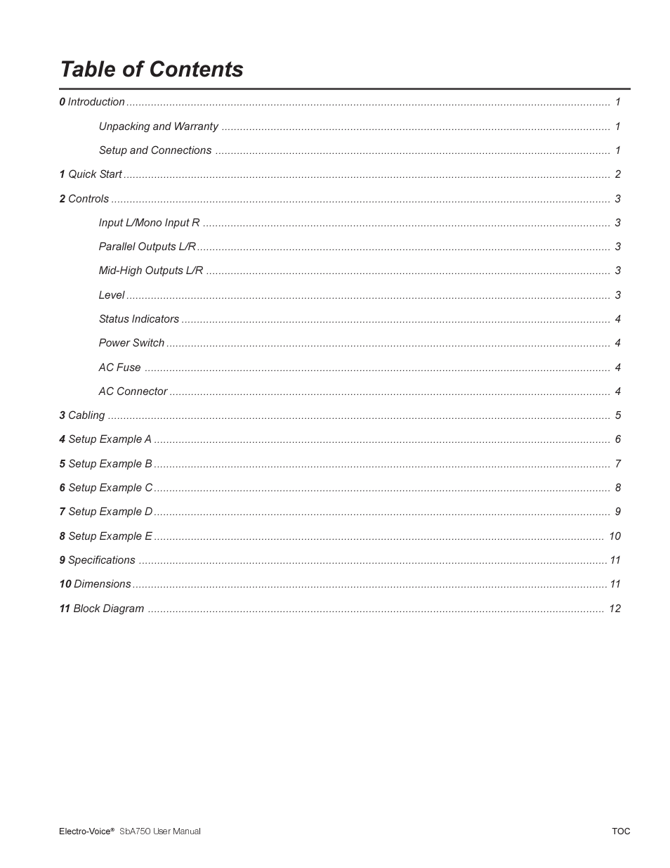Electro-Voice SBA750 User Manual | Page 3 / 16
