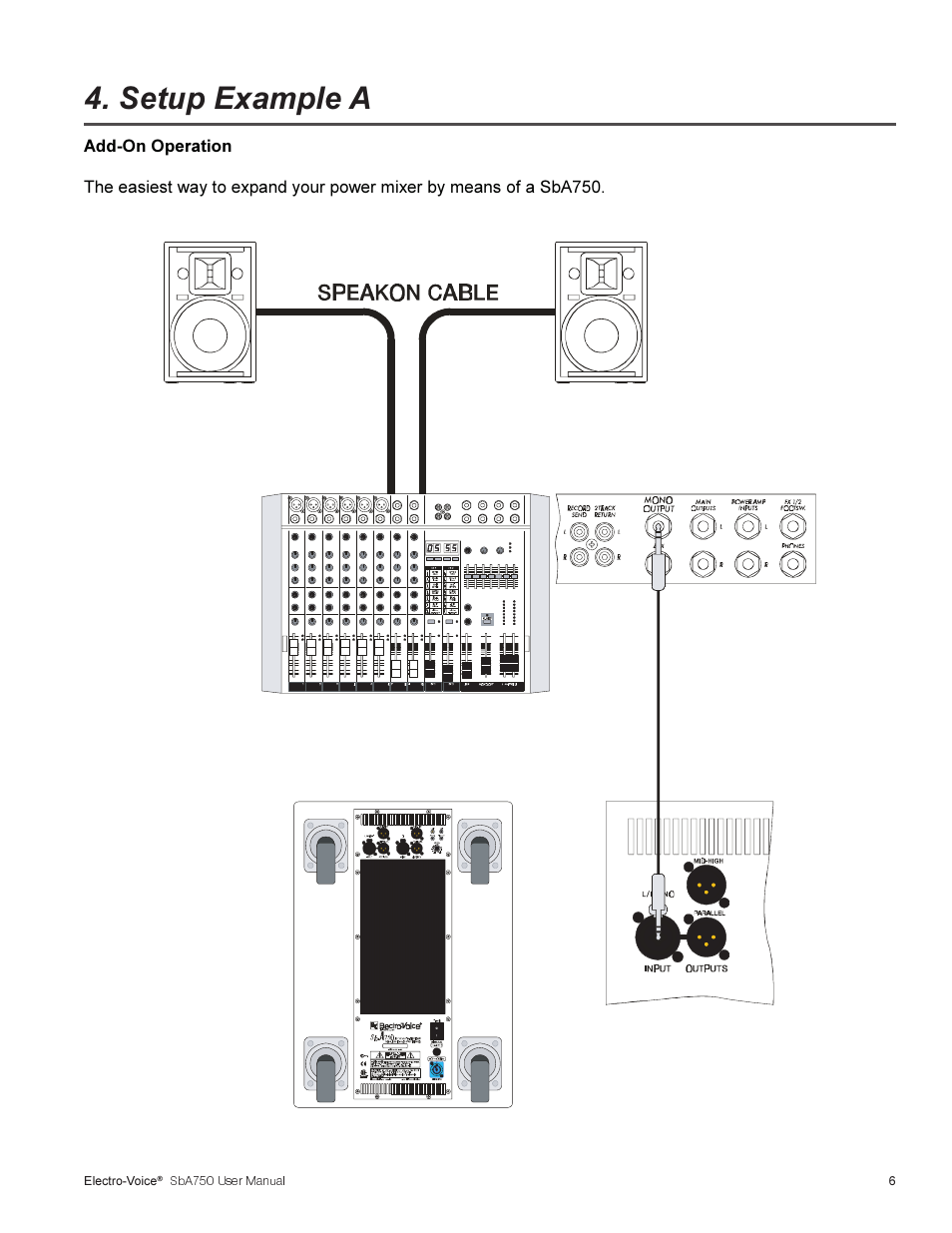Setup example a | Electro-Voice SBA750 User Manual | Page 9 / 16