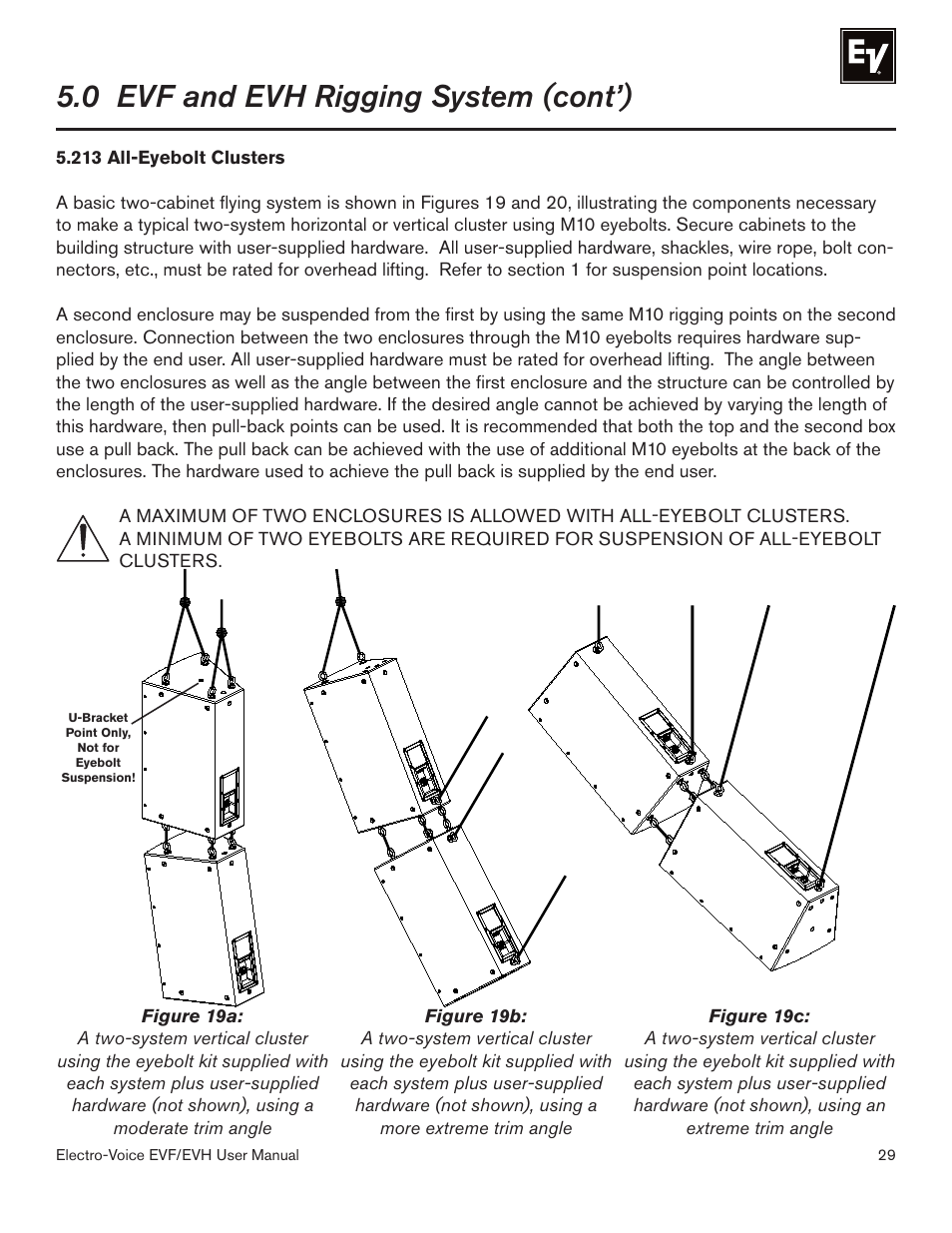 0 evf and evh rigging system (cont’) | Electro-Voice EVF/EVH EVF-1151S User Manual | Page 29 / 56