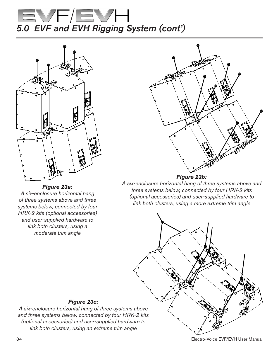 0 evf and evh rigging system (cont’) | Electro-Voice EVF/EVH EVF-1151S User Manual | Page 34 / 56