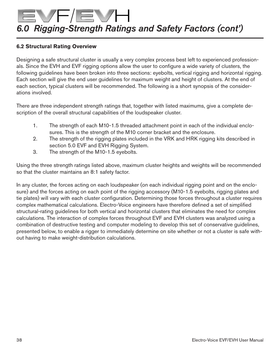 Electro-Voice EVF/EVH EVF-1151S User Manual | Page 38 / 56