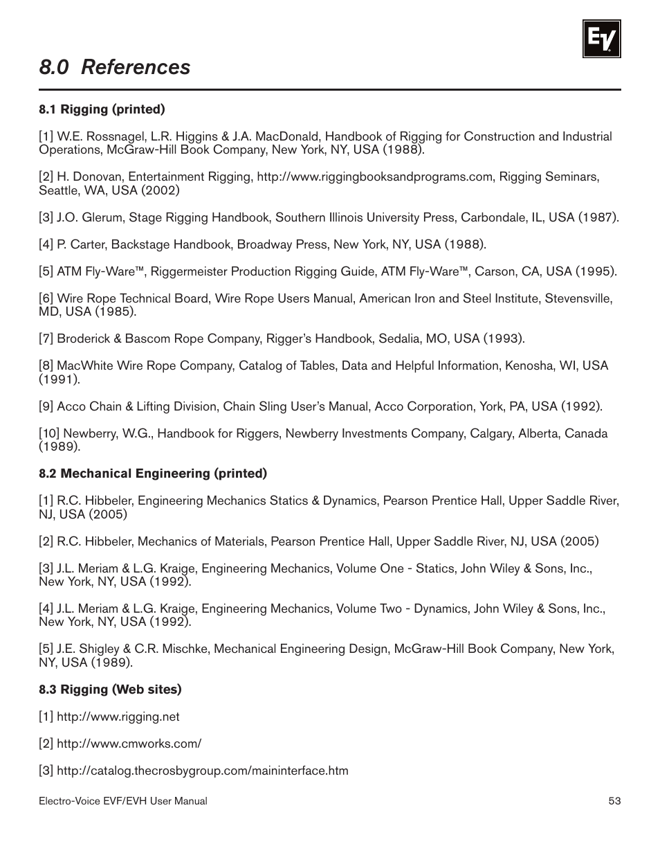 0 references | Electro-Voice EVF/EVH EVF-1151S User Manual | Page 53 / 56