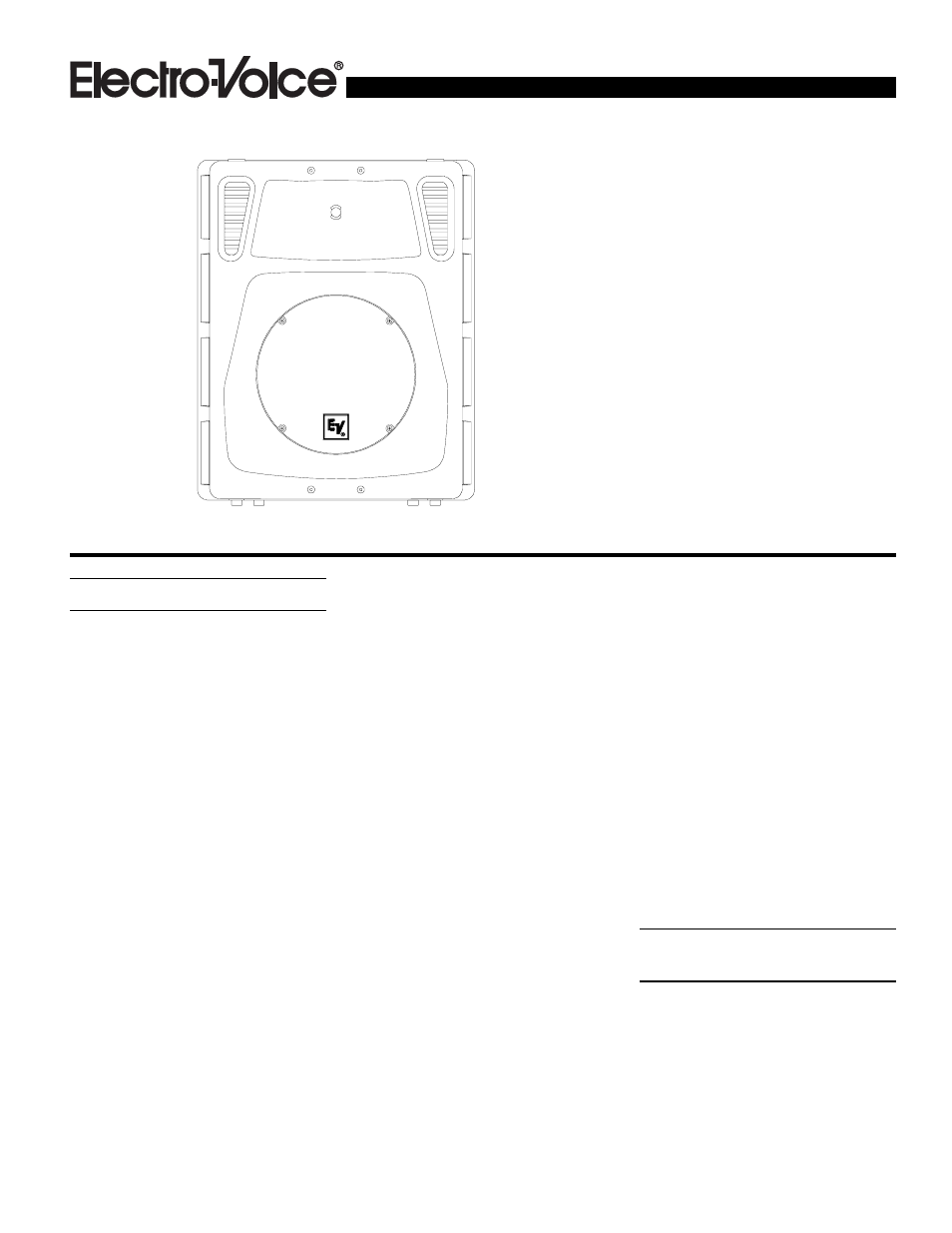 Electro-Voice Sx500+ User Manual | 8 pages