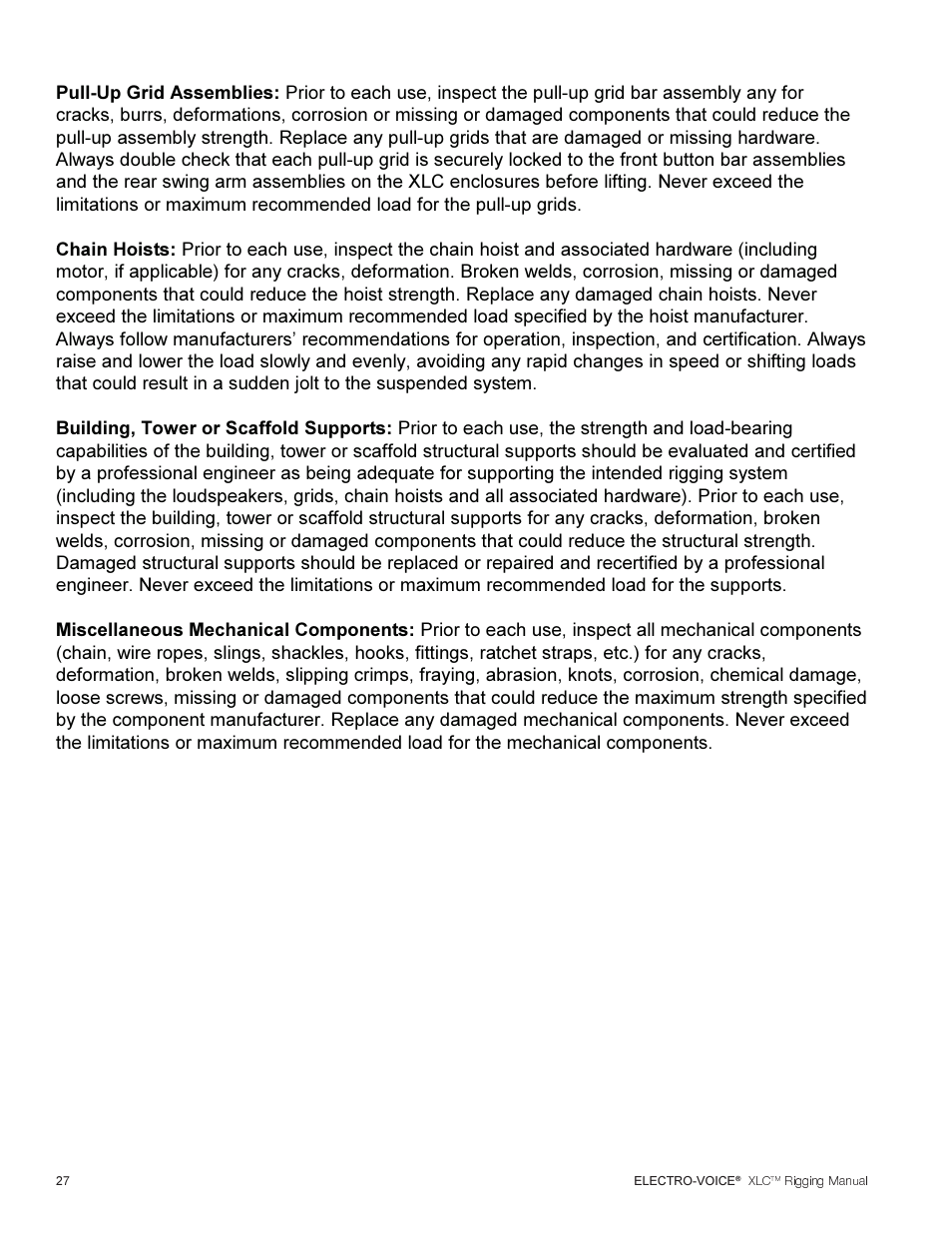 Electro-Voice XLC User Manual | Page 28 / 32