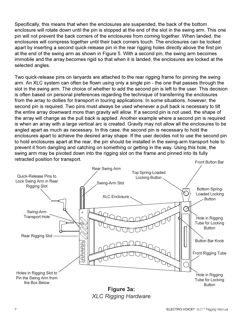 Figure 3a: xlc rigging hardware | Electro-Voice XLC User Manual | Page 8 / 32