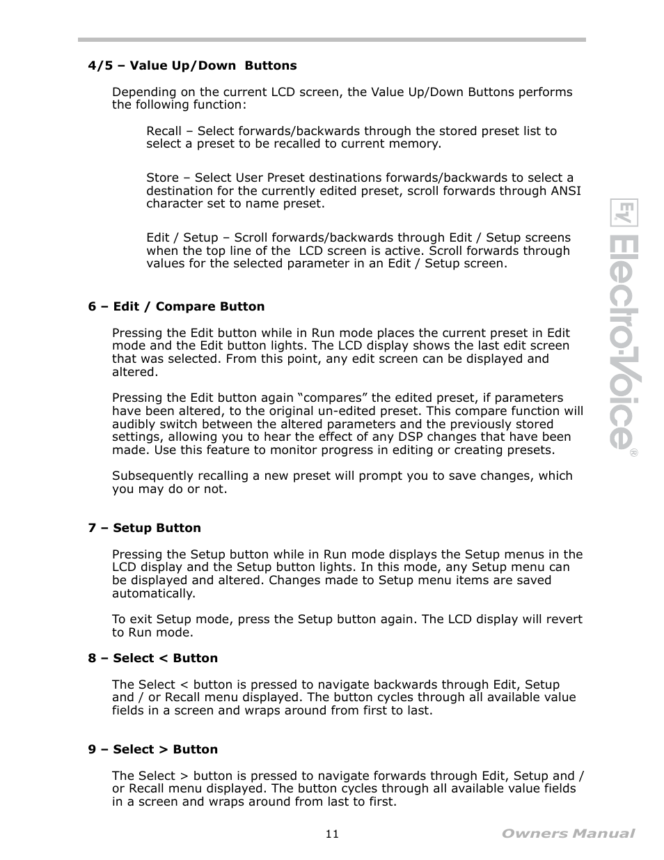 Electro-Voice Speaker System User Manual | Page 11 / 56