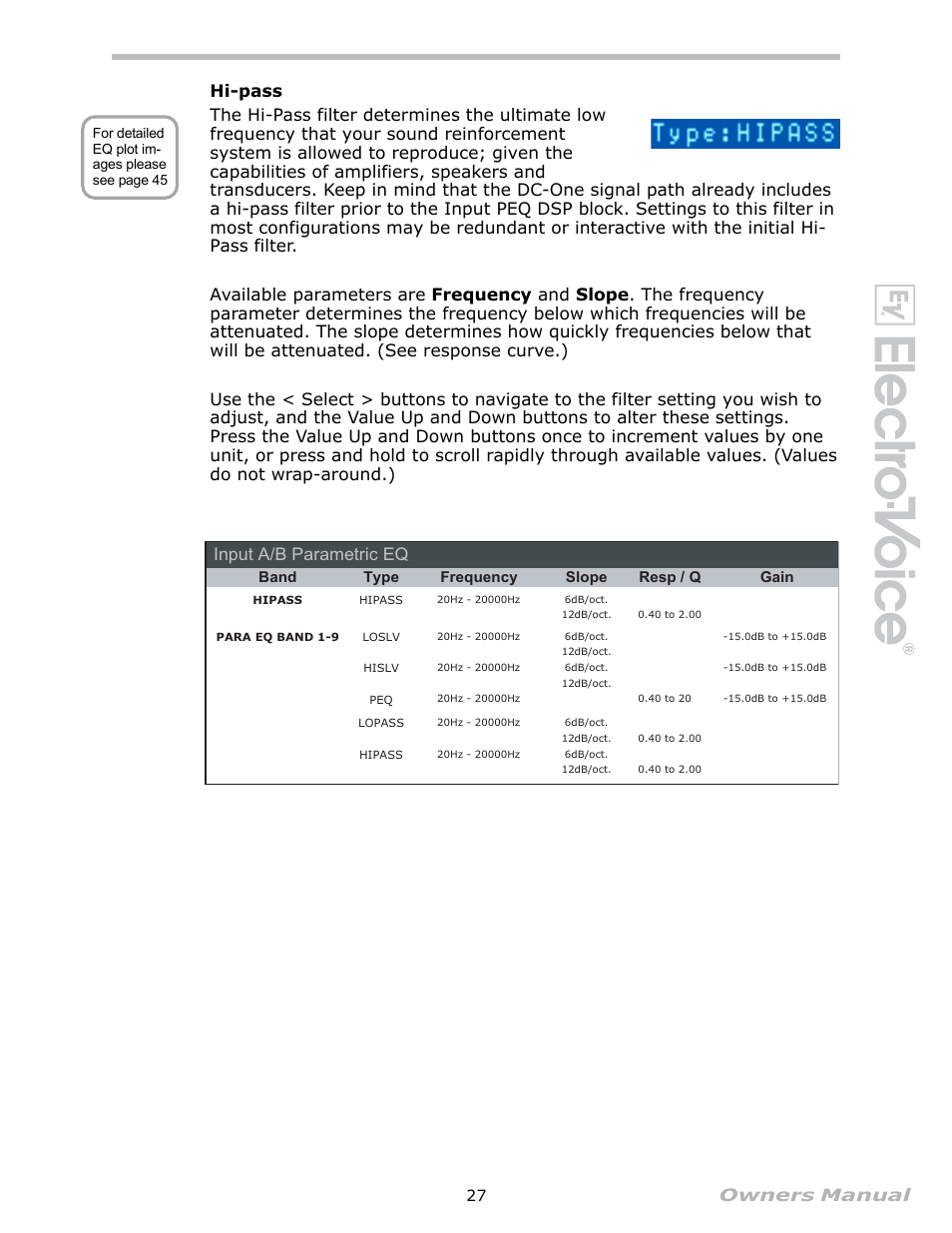 Electro-Voice Speaker System User Manual | Page 27 / 56