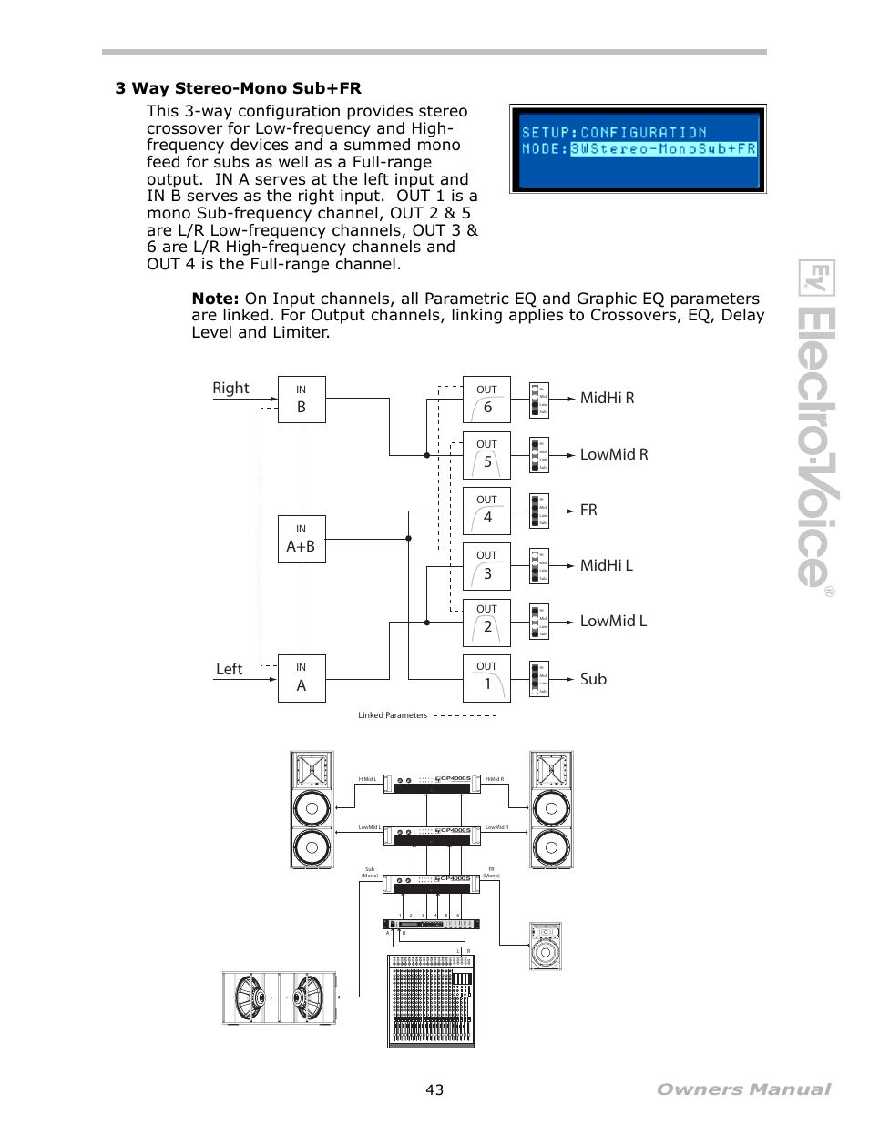 3 way stereo-mono sub+fr | Electro-Voice Speaker System User Manual | Page 43 / 56