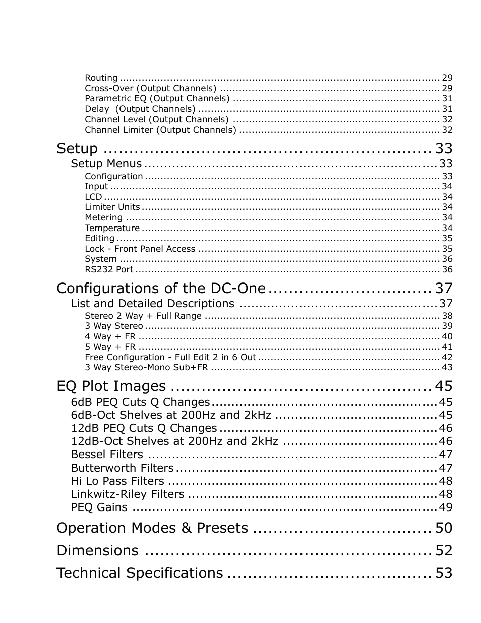 Setup, Configurations of the dc-one, Eq plot images | Electro-Voice Speaker System User Manual | Page 5 / 56