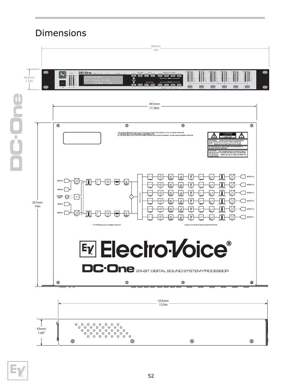 Dimensions | Electro-Voice Speaker System User Manual | Page 52 / 56