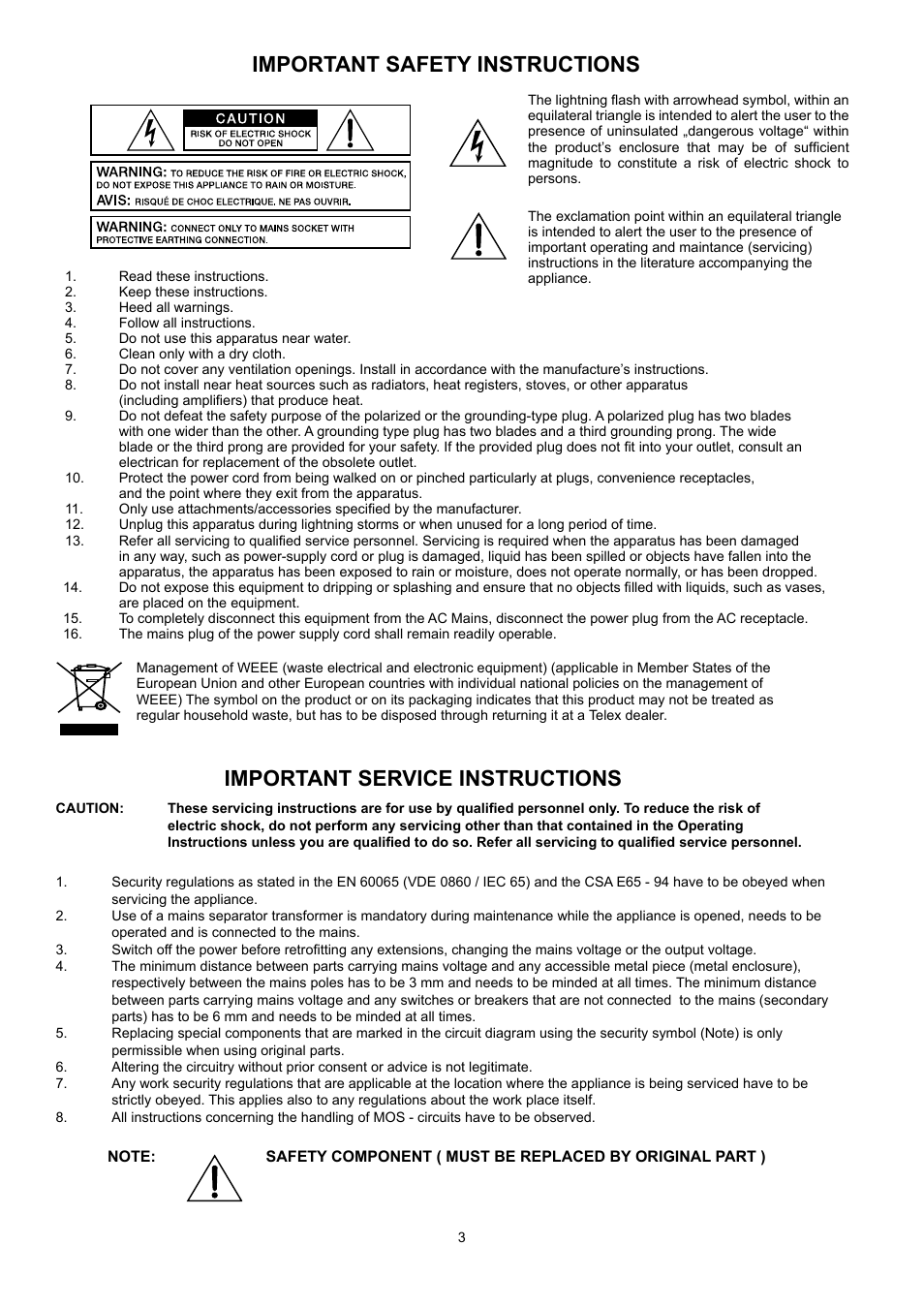 Electro-Voice PA2400T User Manual | Page 3 / 40