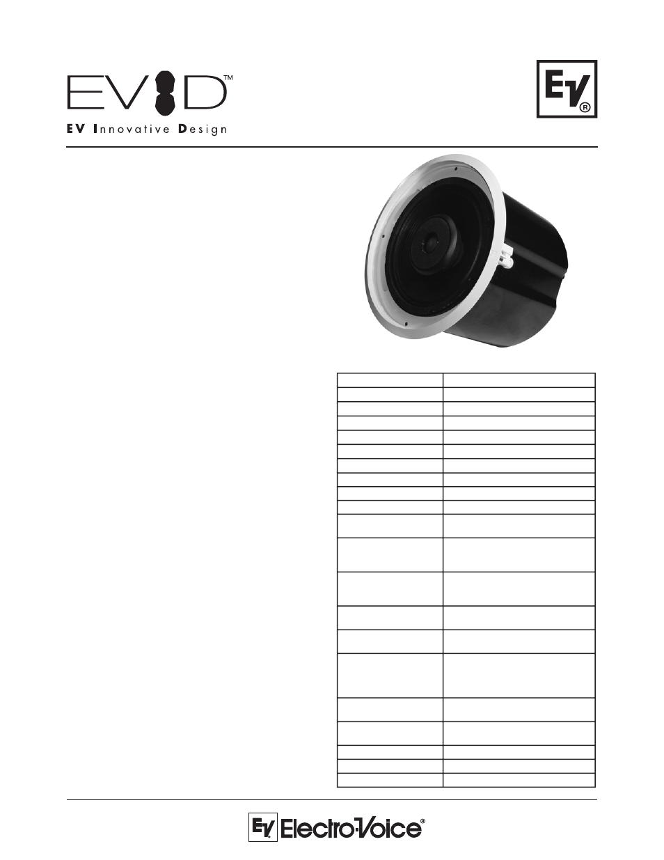 Electro-Voice EVID C12.2 User Manual | 2 pages