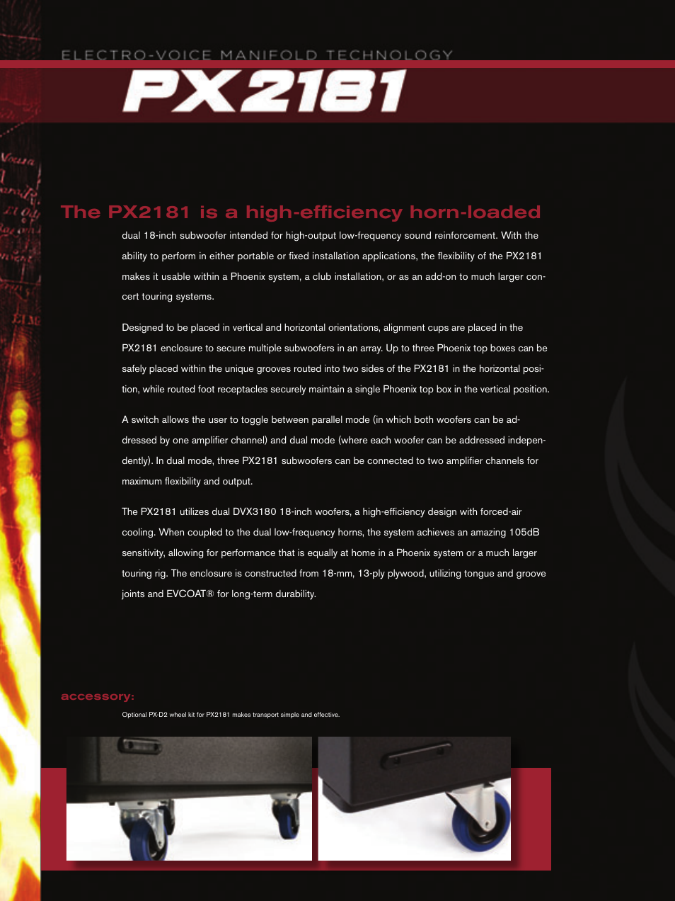 The px2181 is a high-efficiency horn-loaded | Electro-Voice Phoenix User Manual | Page 14 / 20