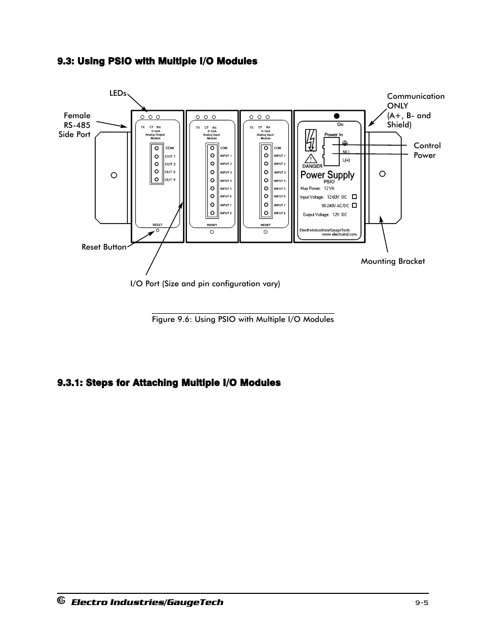 Using psio with multiple i/o modules, Steps for attaching mutliple i/o modules | Electro-Voice 1252 User Manual | Page 117 / 154