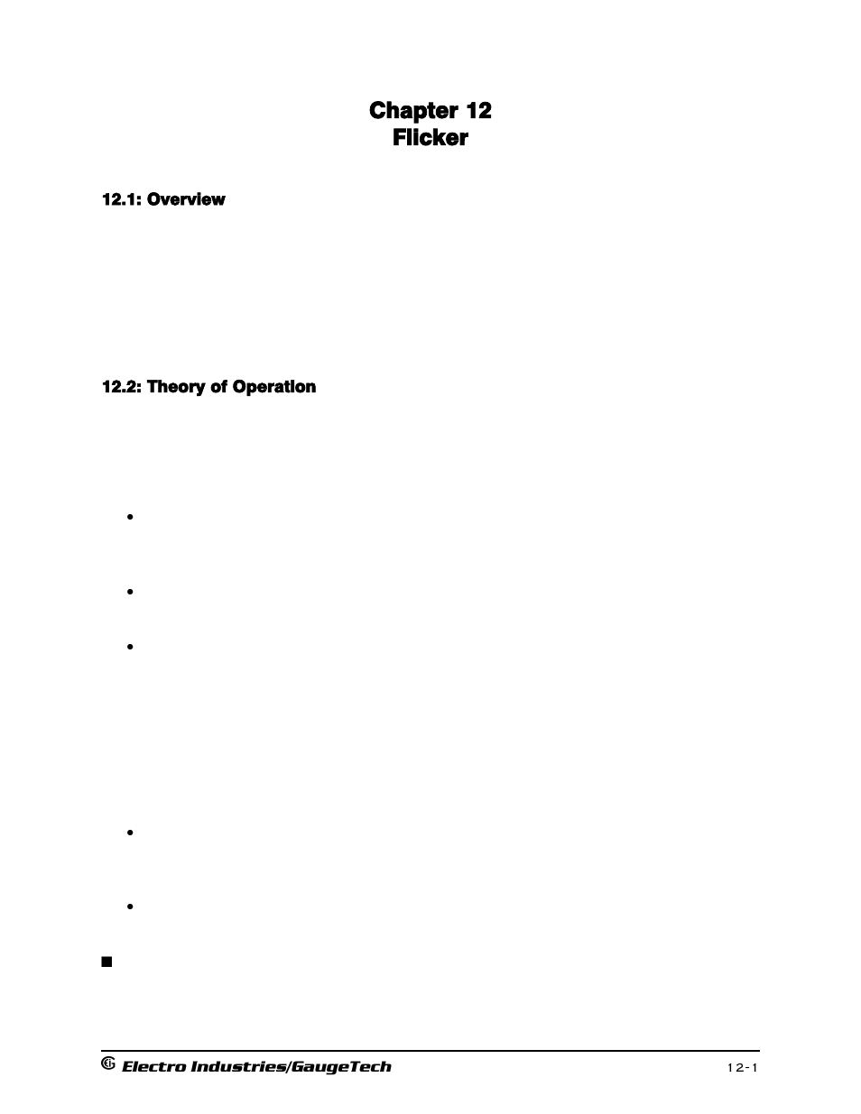 Chapter 12: flicker, Overview, Theory of operation | Chapter 12 flicker | Electro-Voice 1252 User Manual | Page 135 / 154