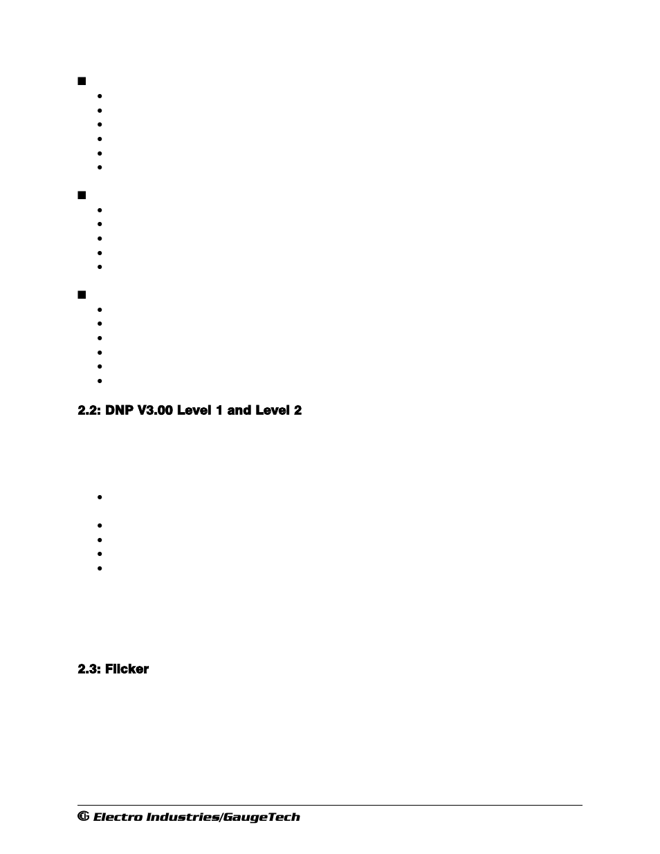 Dnp v3.00 level 1 and level 2, Flicker | Electro-Voice 1252 User Manual | Page 26 / 154