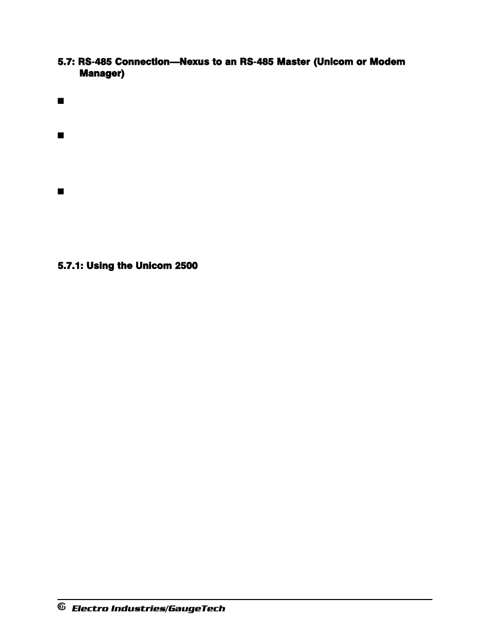 Rs-485 connection - nexus to an rs-485 master, Using the unicom 2500 | Electro-Voice 1252 User Manual | Page 67 / 154