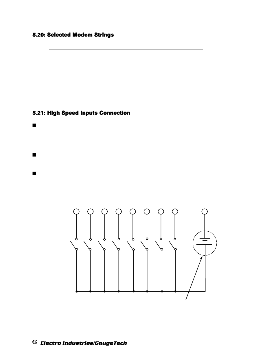 Selected modem strings, High speed inputs connection | Electro-Voice 1252 User Manual | Page 81 / 154