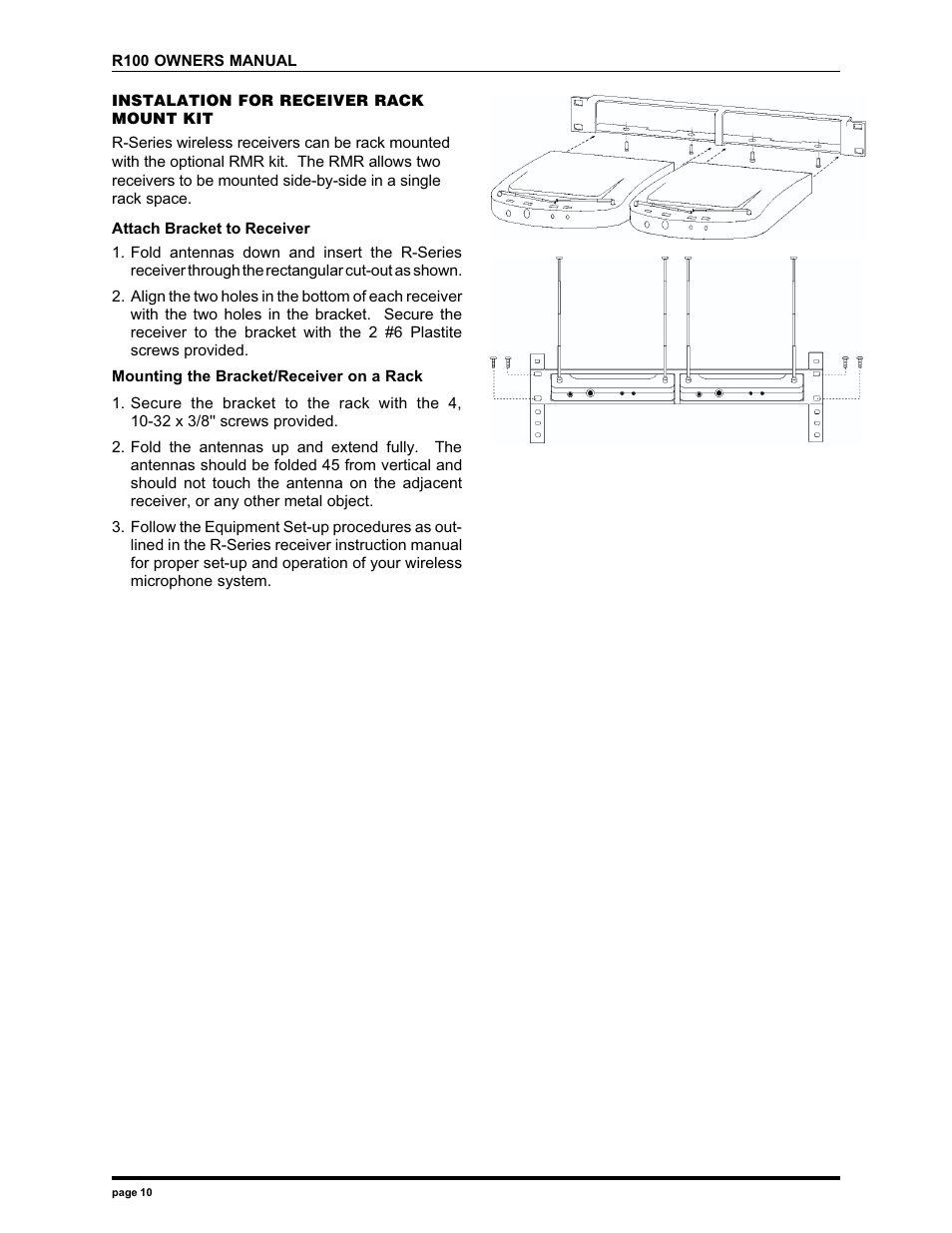 Electro-Voice R100 User Manual | Page 10 / 11