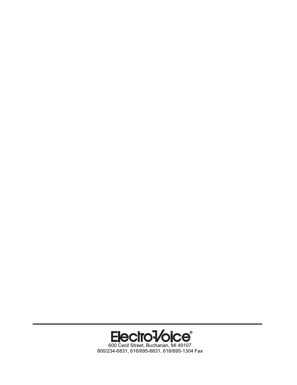 Electro-Voice R100 User Manual | Page 11 / 11